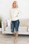 Falling Forward Modest Ribbed Sweater Tops vendor-unknown