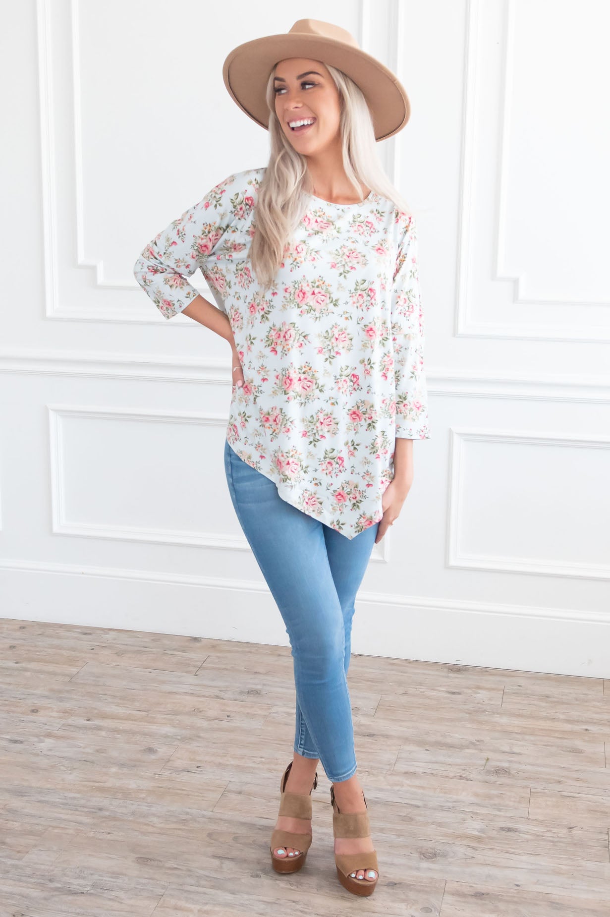 She's So Beautiful Modest Top Tops vendor-unknown 