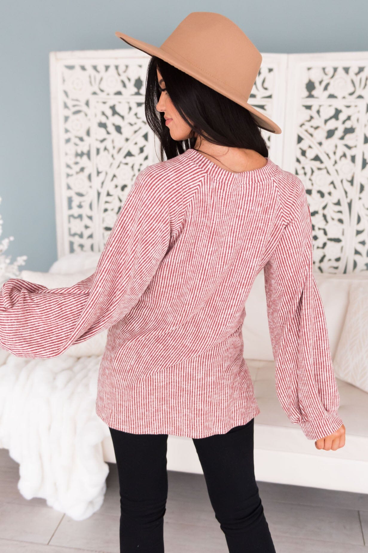 Stunning Stripes Modest Sweater Modest Dresses vendor-unknown 