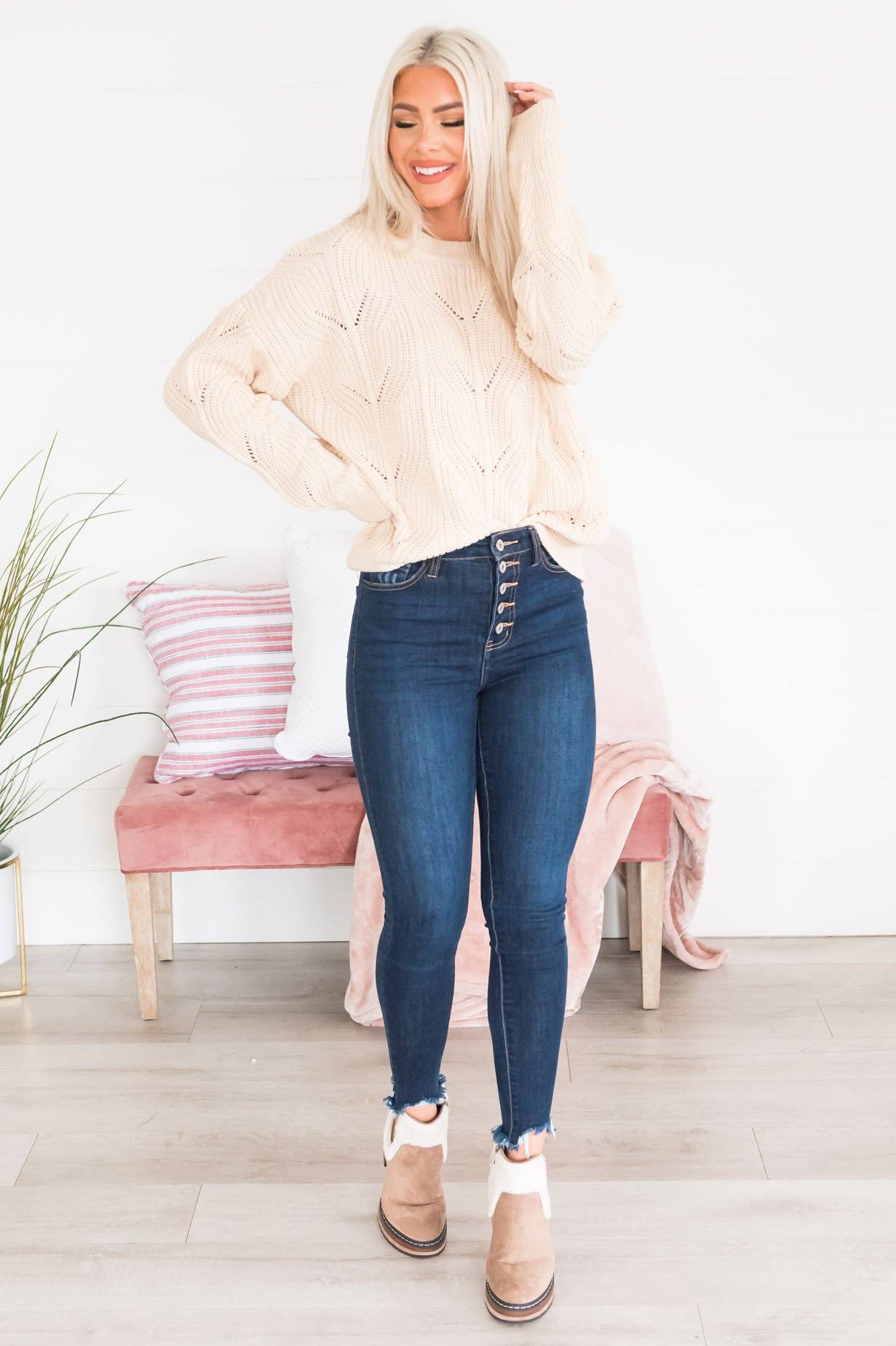 Flurries Of Fun Modest Sweater Tops vendor-unknown 