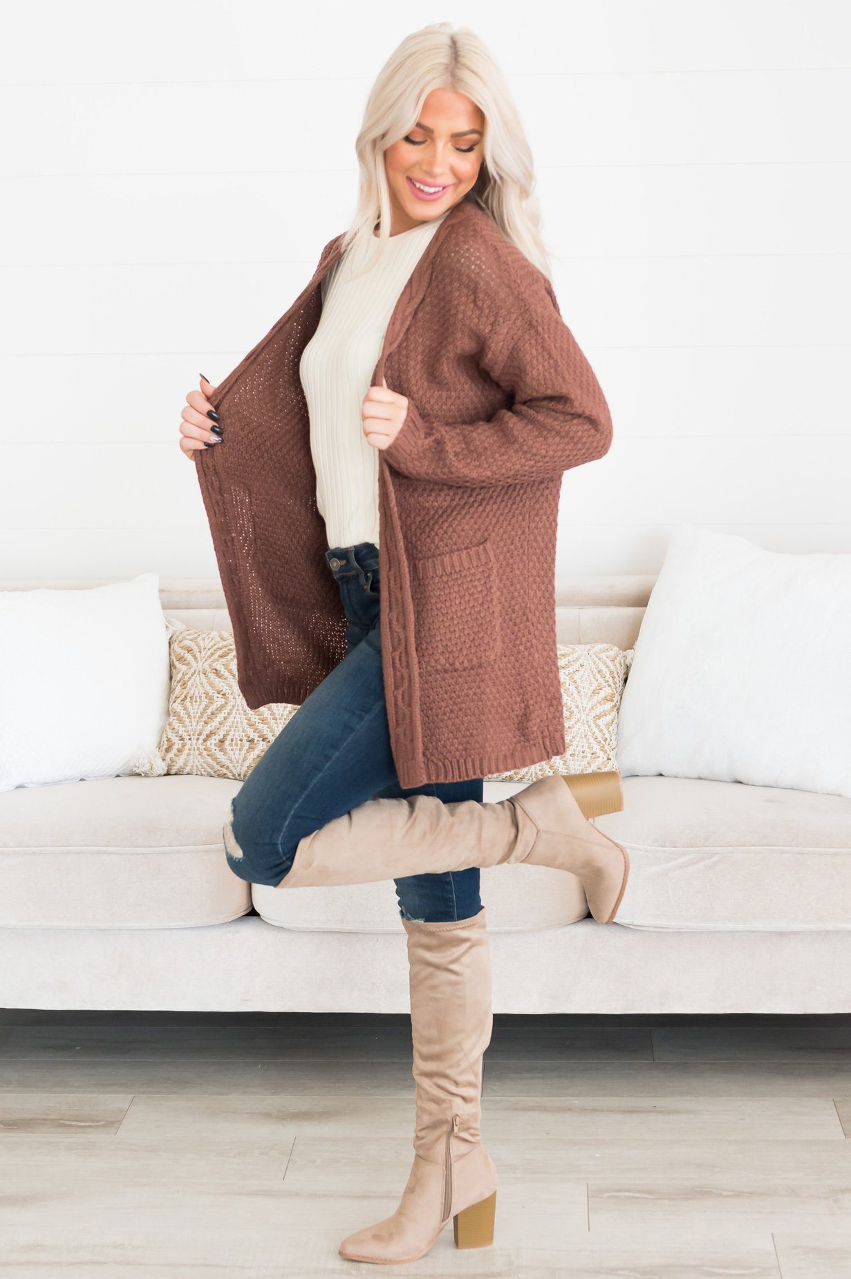 Warm & Cozy Modest Pocket Cardigan Modest Dresses vendor-unknown 
