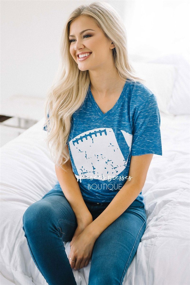 Football Game Day Tee Tops vendor-unknown 