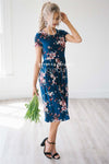 The Melody in Short Sleeves Modest Dresses vendor-unknown Navy S