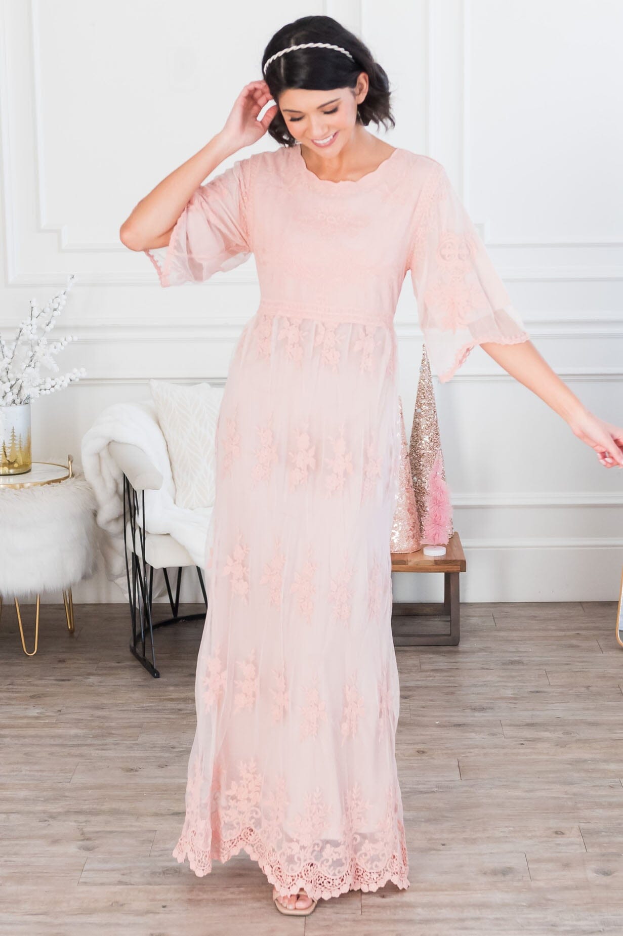 The Gracie Boho Lace Maxi Dress Modest Dresses vendor-unknown 