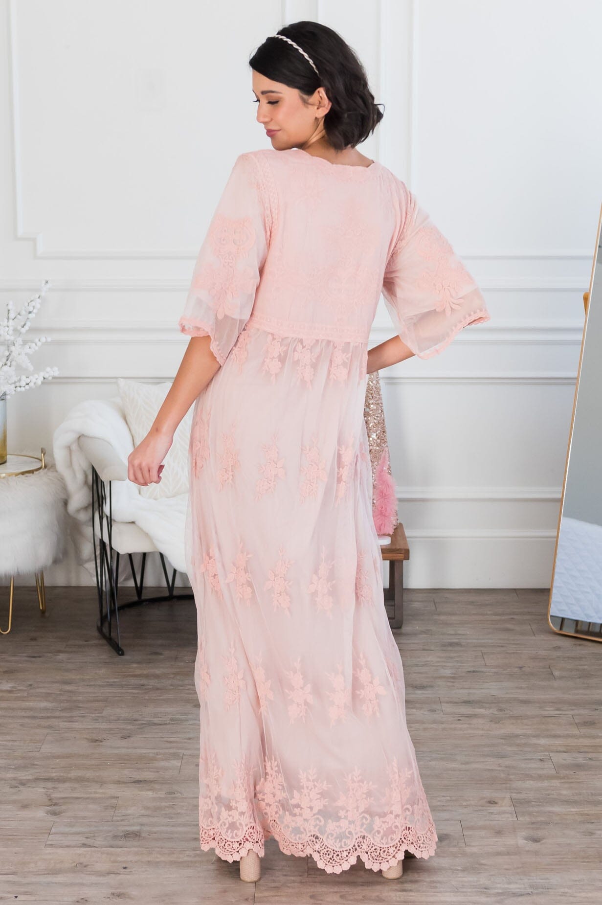 The Gracie Boho Lace Maxi Dress Modest Dresses vendor-unknown 