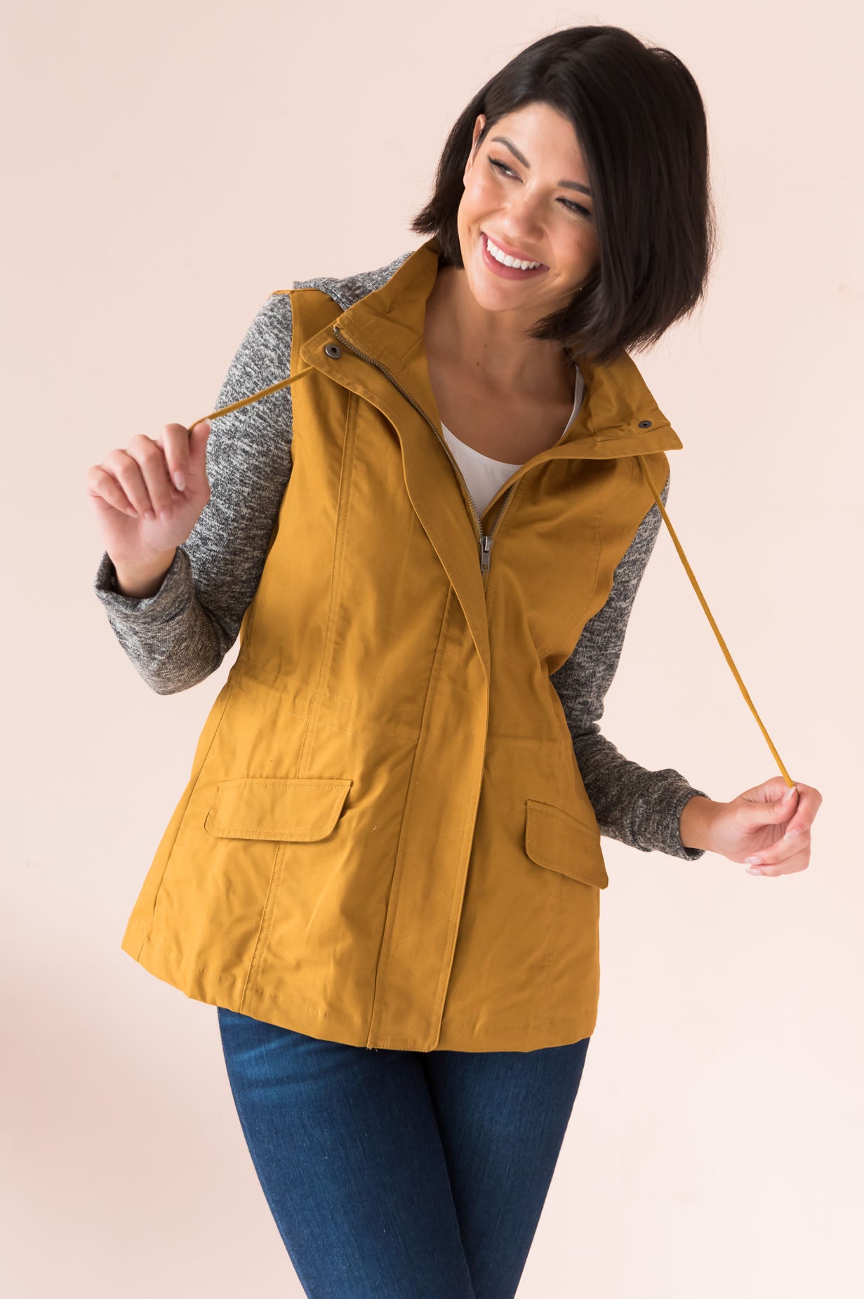 Bring on Fall Modest Light Weight Zip-Up Hoodie Modest Dresses vendor-unknown 