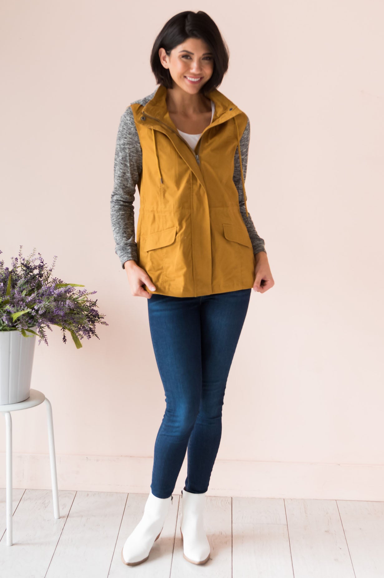 Bring on Fall Modest Light Weight Zip-Up Hoodie Modest Dresses vendor-unknown 