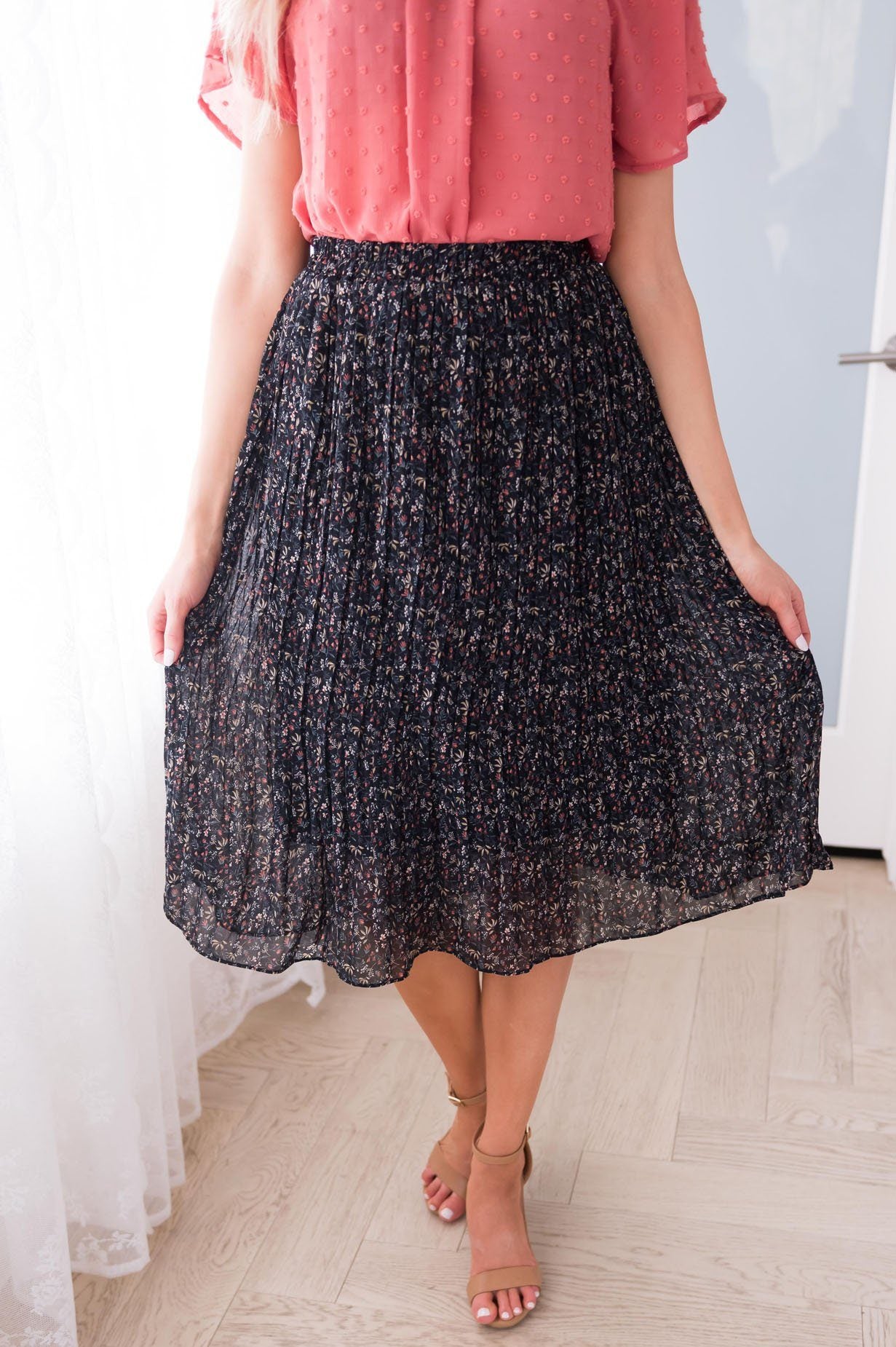 Fall Blooms Modest Pleat Skirt Modest Dresses vendor-unknown 