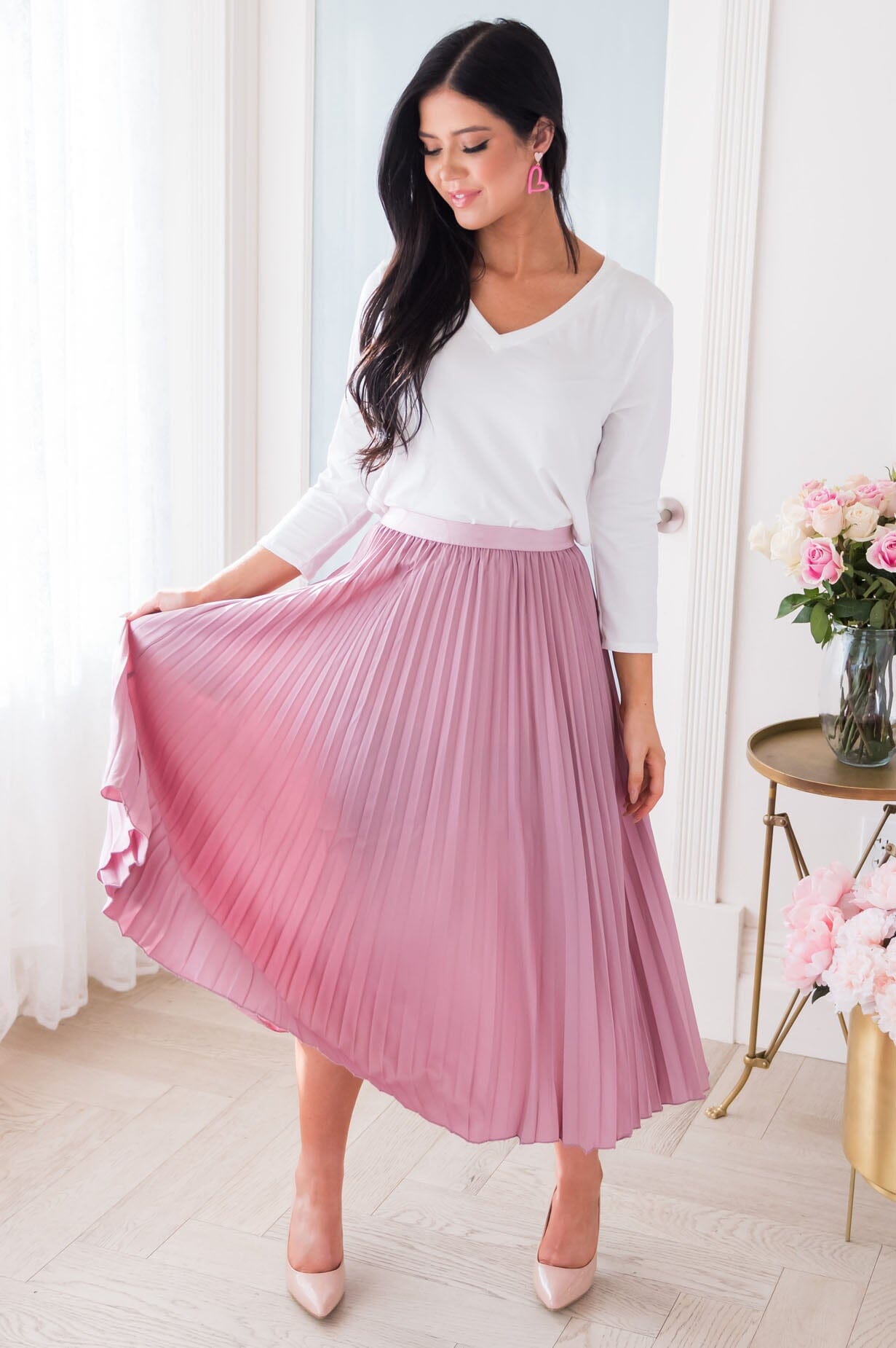 Filled With Happiness Modest Pleat Skirt Skirts vendor-unknown 
