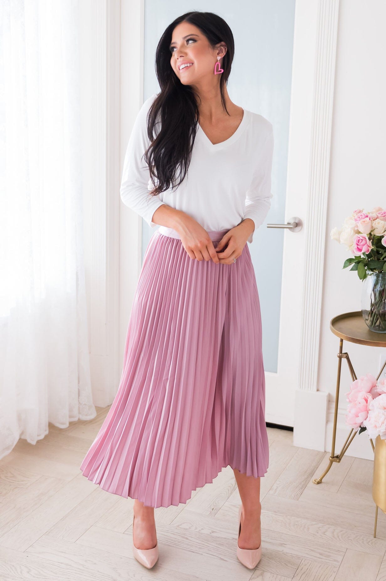 Filled With Happiness Modest Pleat Skirt Skirts vendor-unknown 