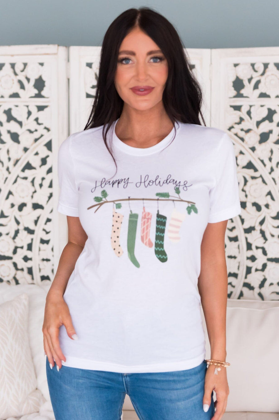 Happy Holiday Wish Modest Graphic Tee