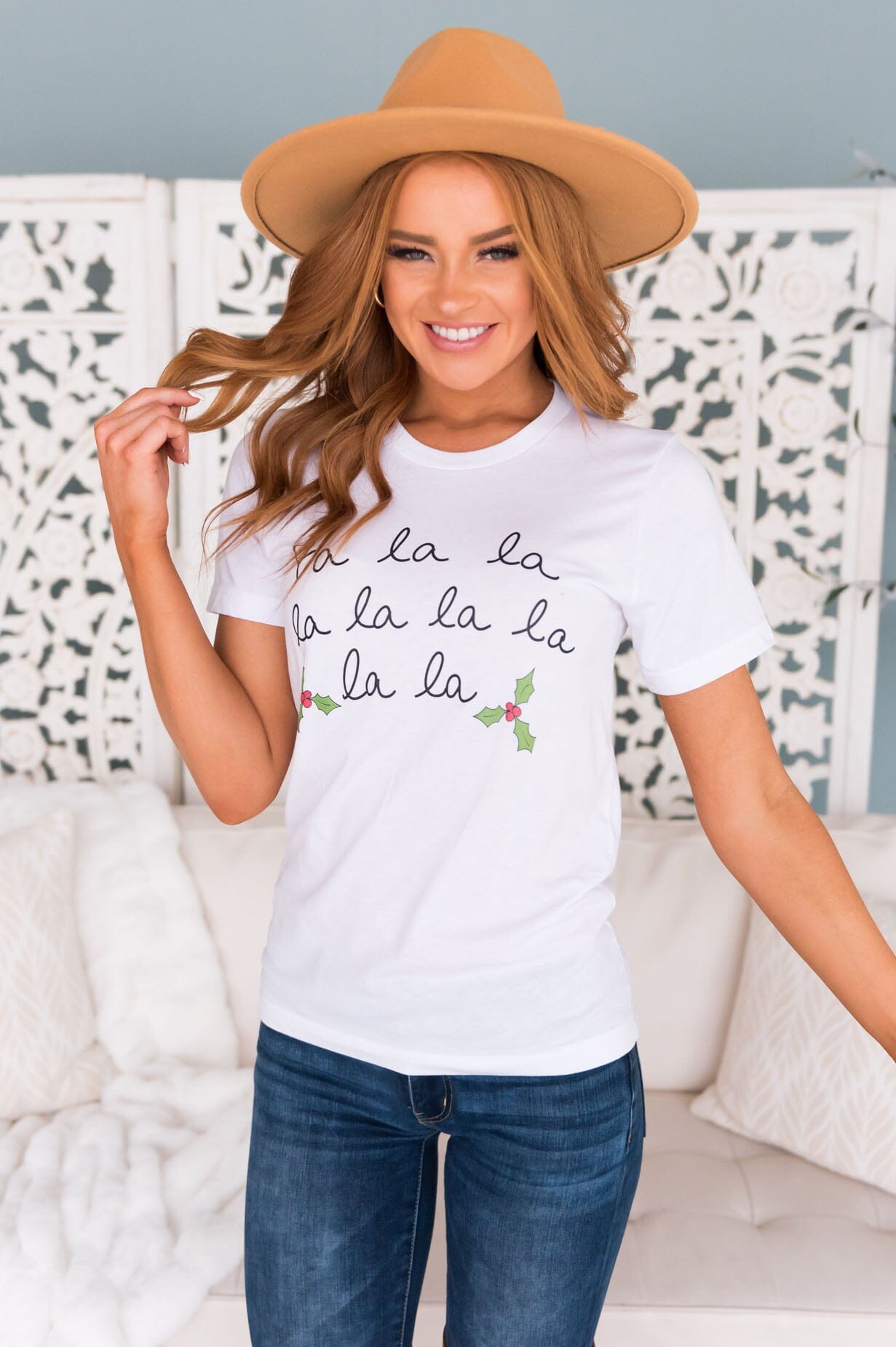 Fa La La La Modest Graphic Tee Modest Dresses vendor-unknown 
