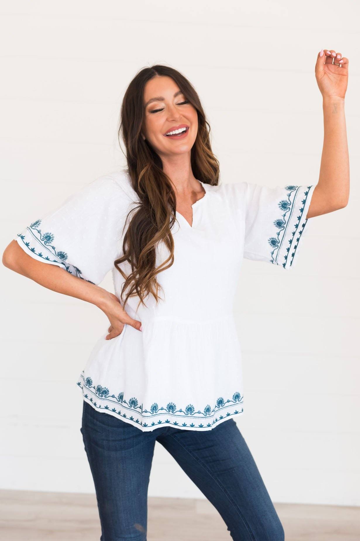 Made With Love Modest Blouse Tops vendor-unknown 