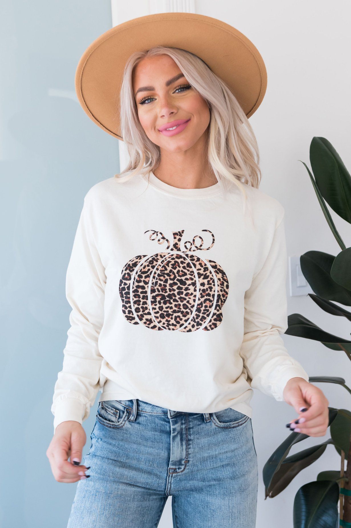 Leopard Pumpkin Long Sleeve Modest Tee Modest Dresses vendor-unknown 