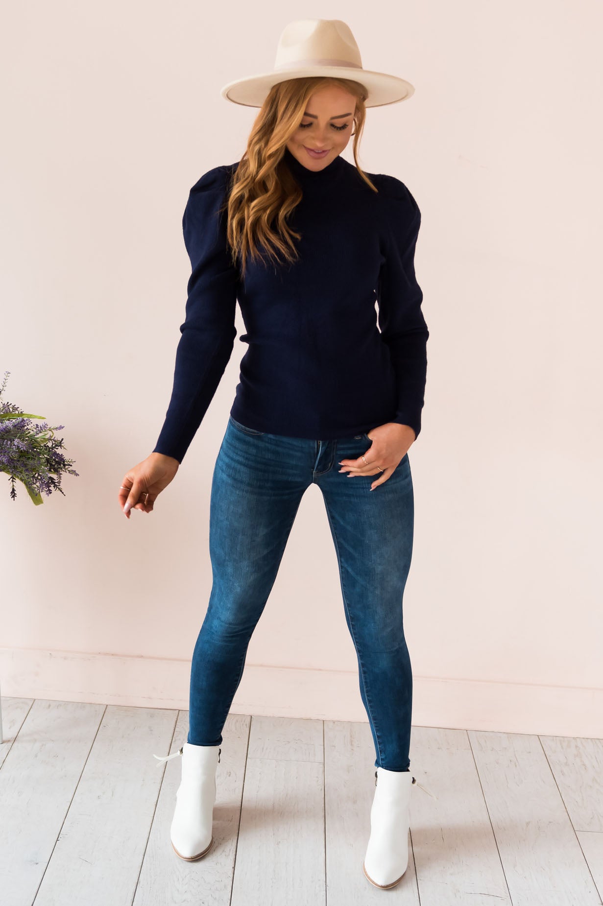 Gorgeous & Glowing Modest Puff Sleeve Sweater Modest Dresses vendor-unknown 