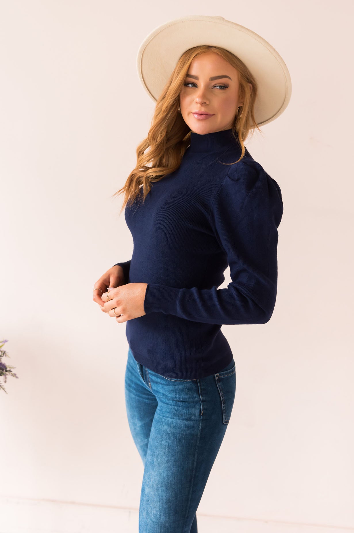 Gorgeous & Glowing Modest Puff Sleeve Sweater Modest Dresses vendor-unknown 