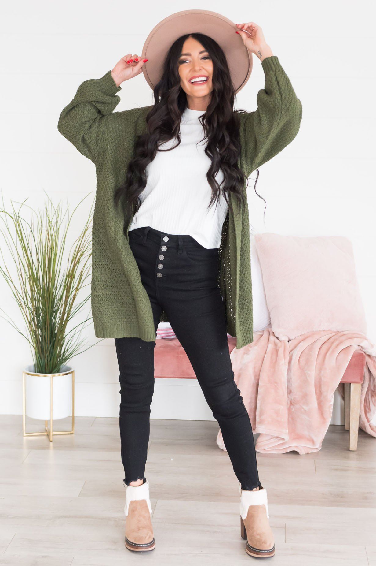 Simply Sophisticated Modest Cardigan Tops vendor-unknown 