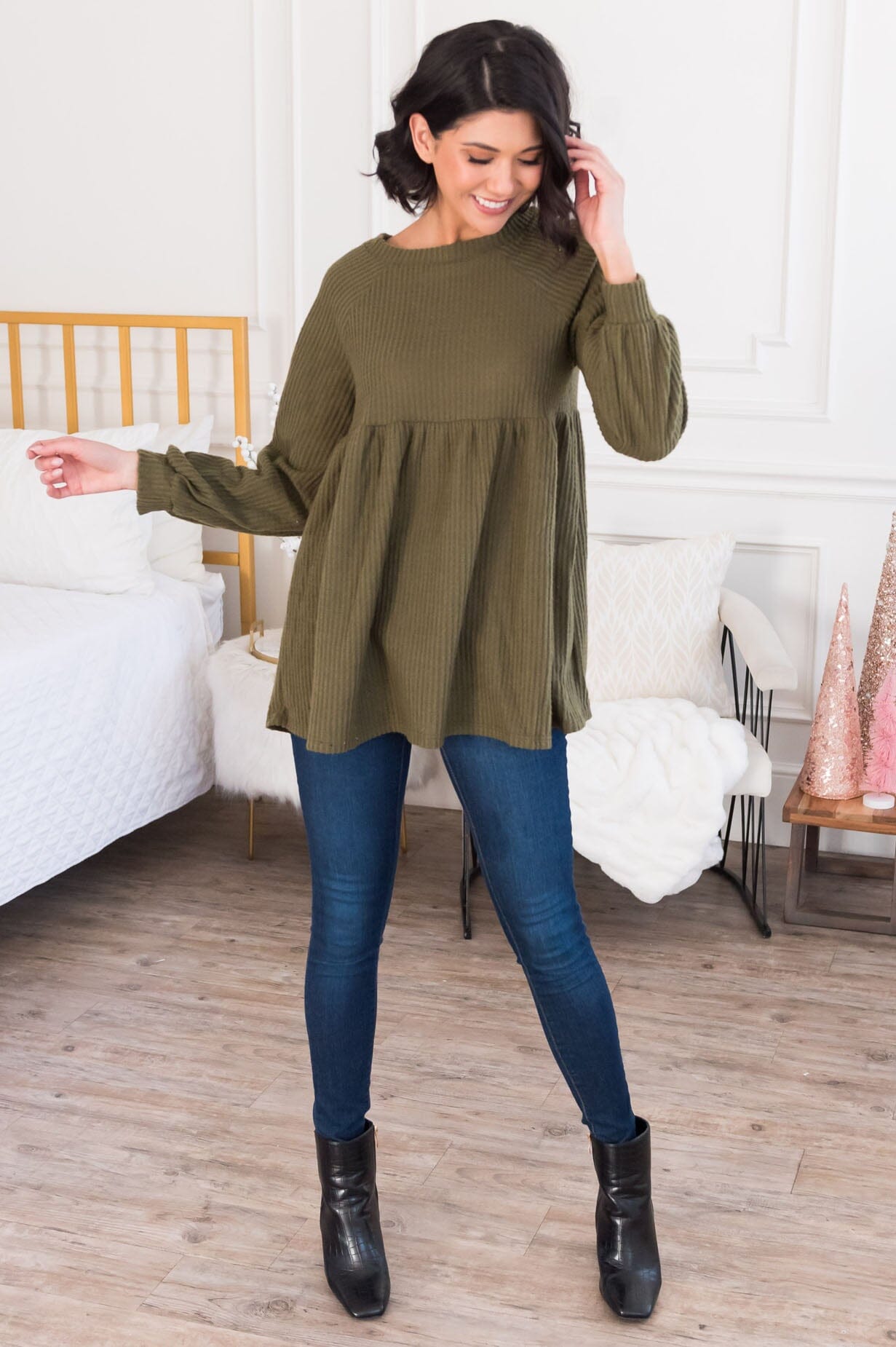 She's So Classy Modest Babydoll Top NeeSee's Dresses 