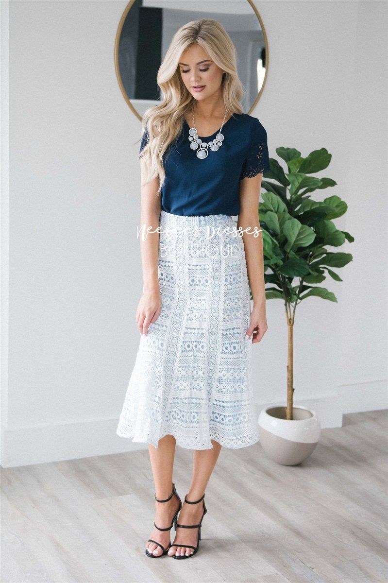 Graceful Mermaid Lace Skirt Skirts vendor-unknown S Ice Blue 