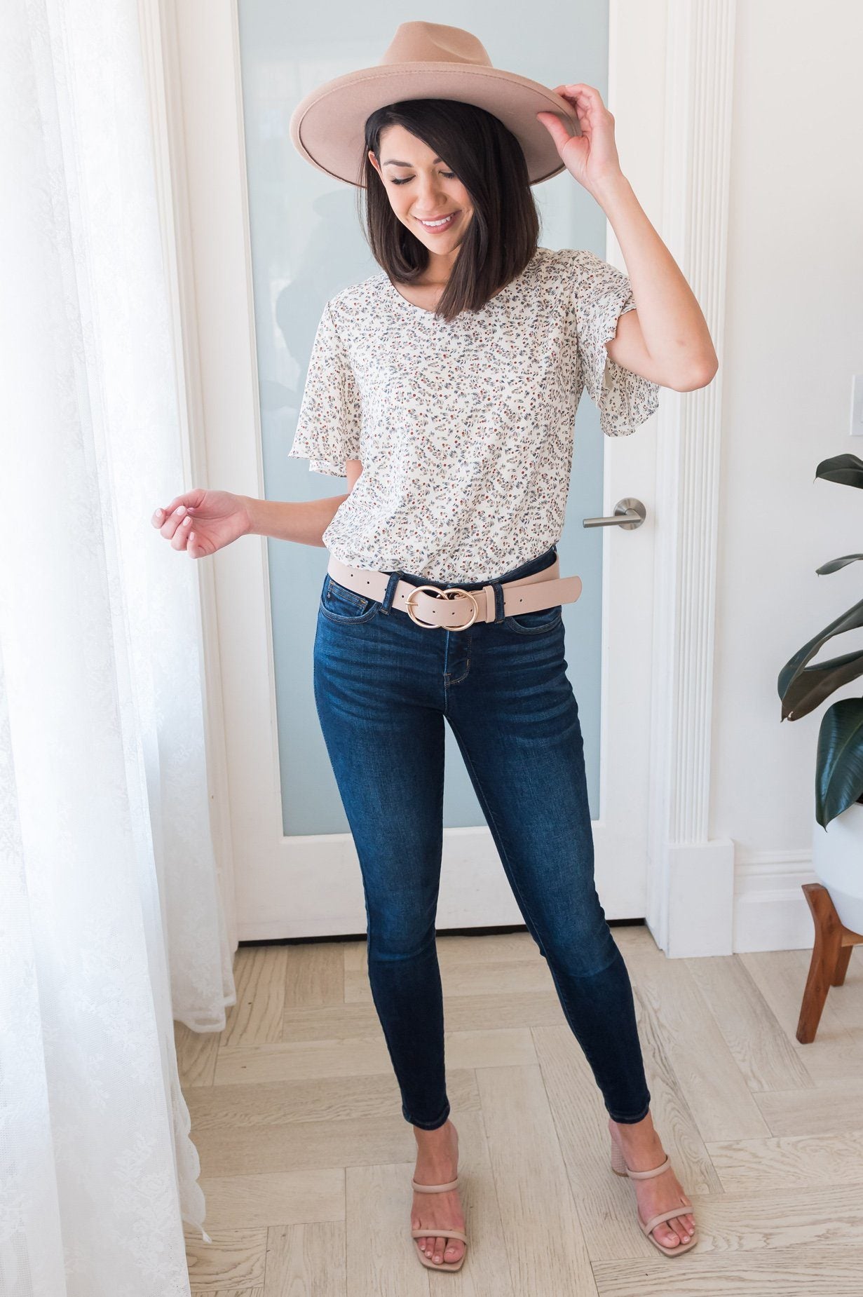 Ditzy Abstract Modest Blouse Tops vendor-unknown 