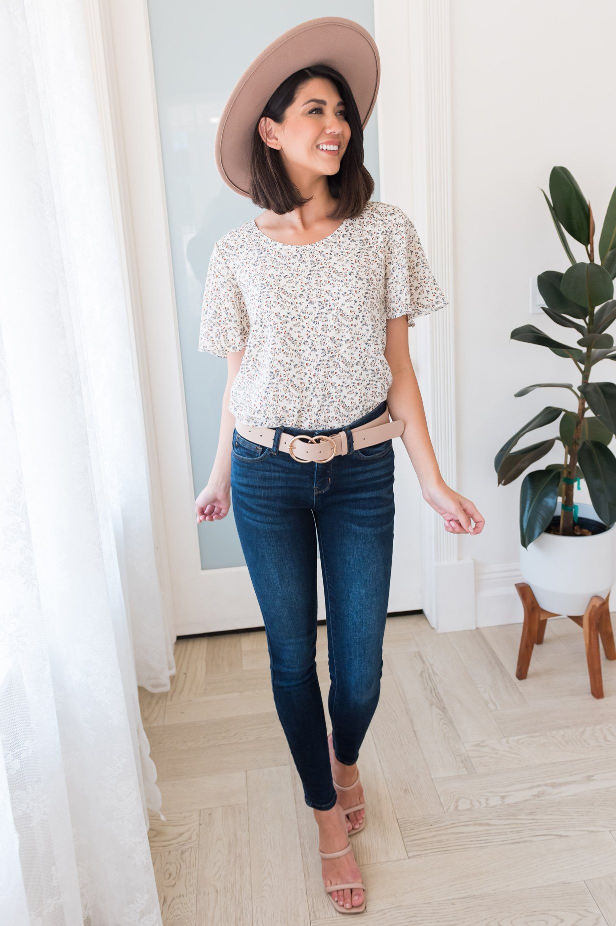 Ditzy Abstract Modest Blouse Tops vendor-unknown 