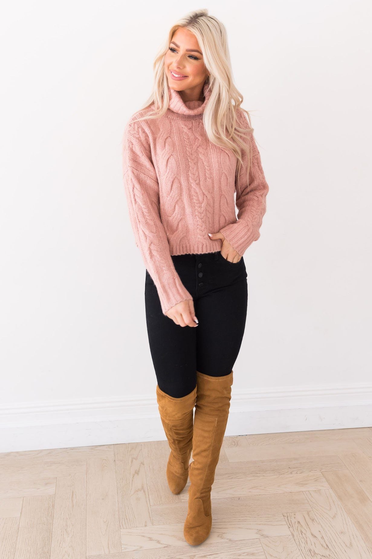 Let It Snow Modest Turtleneck Sweater Modest Dresses vendor-unknown 