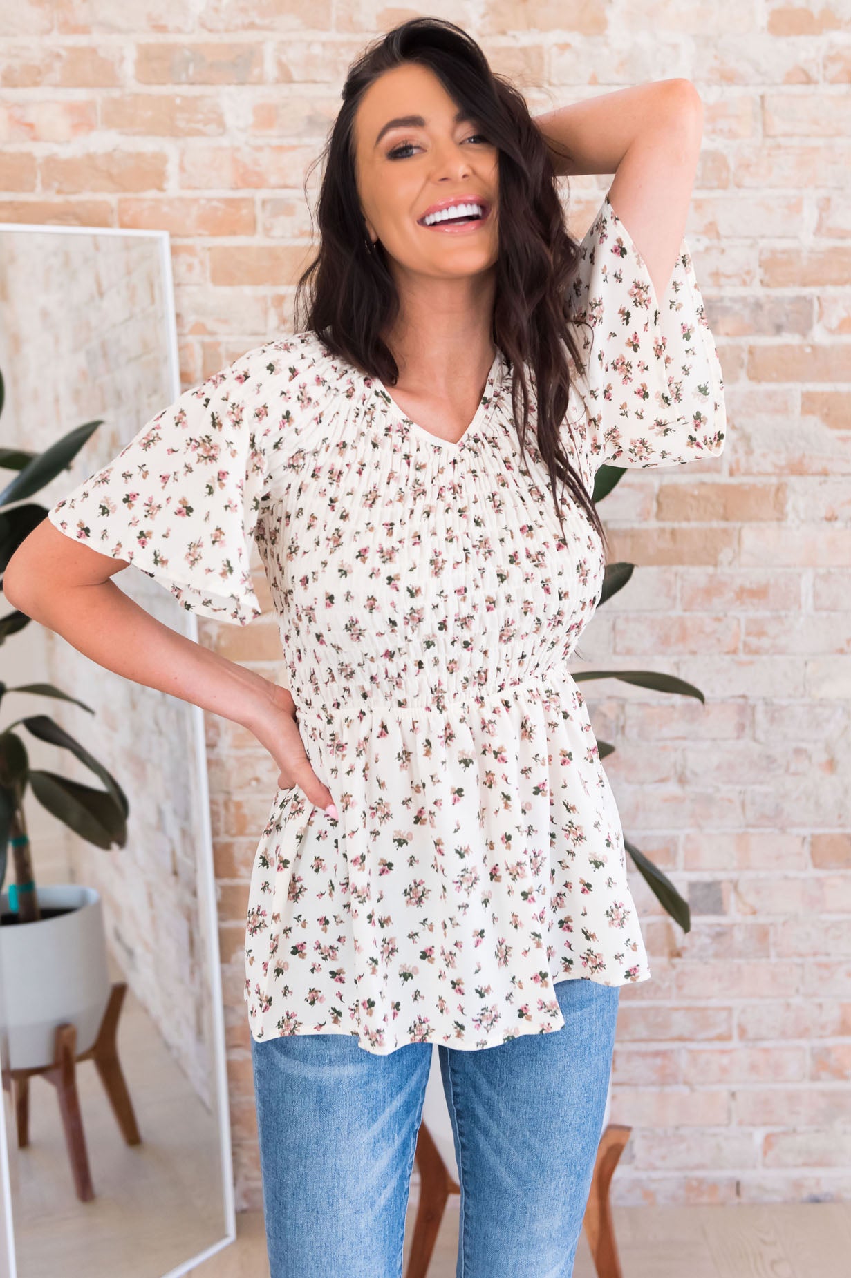 Midnight Blues Modest Blouse Tops vendor-unknown 