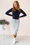 Well Wishes Modest Ribbed Jersey Skirt Skirts vendor-unknown