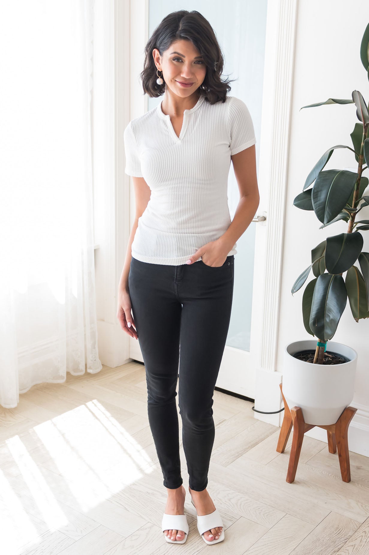 Ever So Simple Modest Top Tops vendor-unknown 