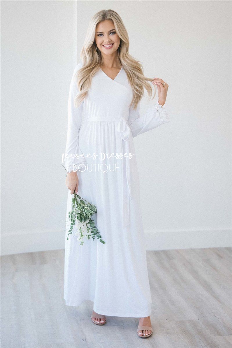 The Ainsley Modest Dresses vendor-unknown S White 