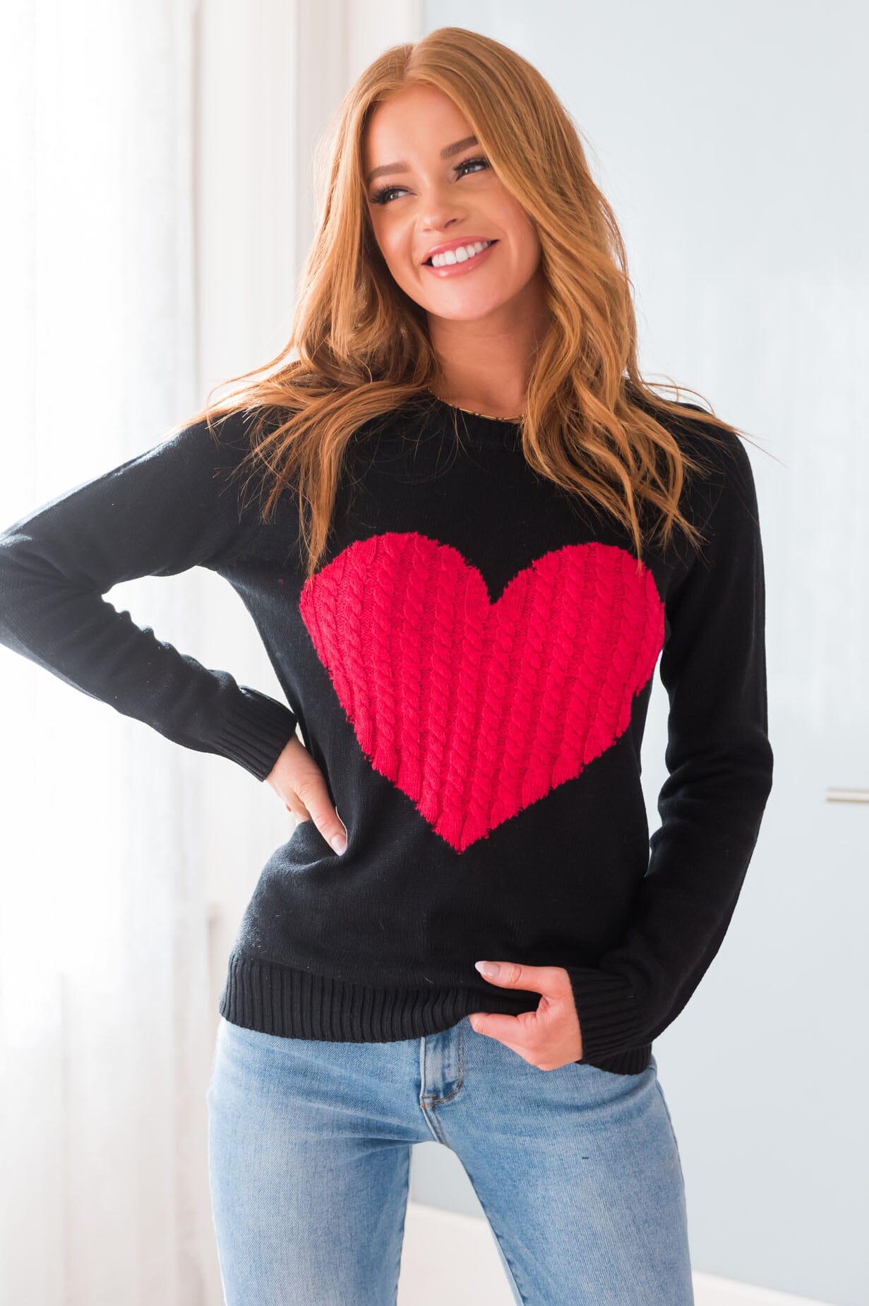 I Heart You Modest Sweater Modest Dresses vendor-unknown 