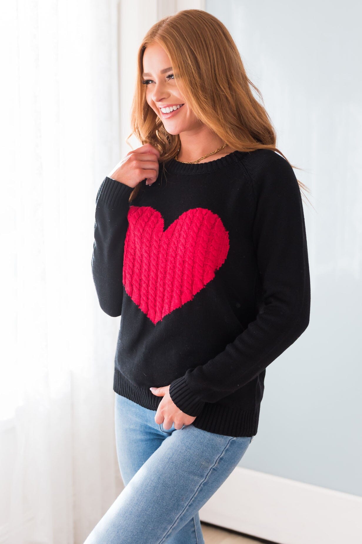 I Heart You Modest Sweater Modest Dresses vendor-unknown 