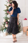 Dazzle Glam Sleigh Ride Sequin Skirt Modest Dresses vendor-unknown