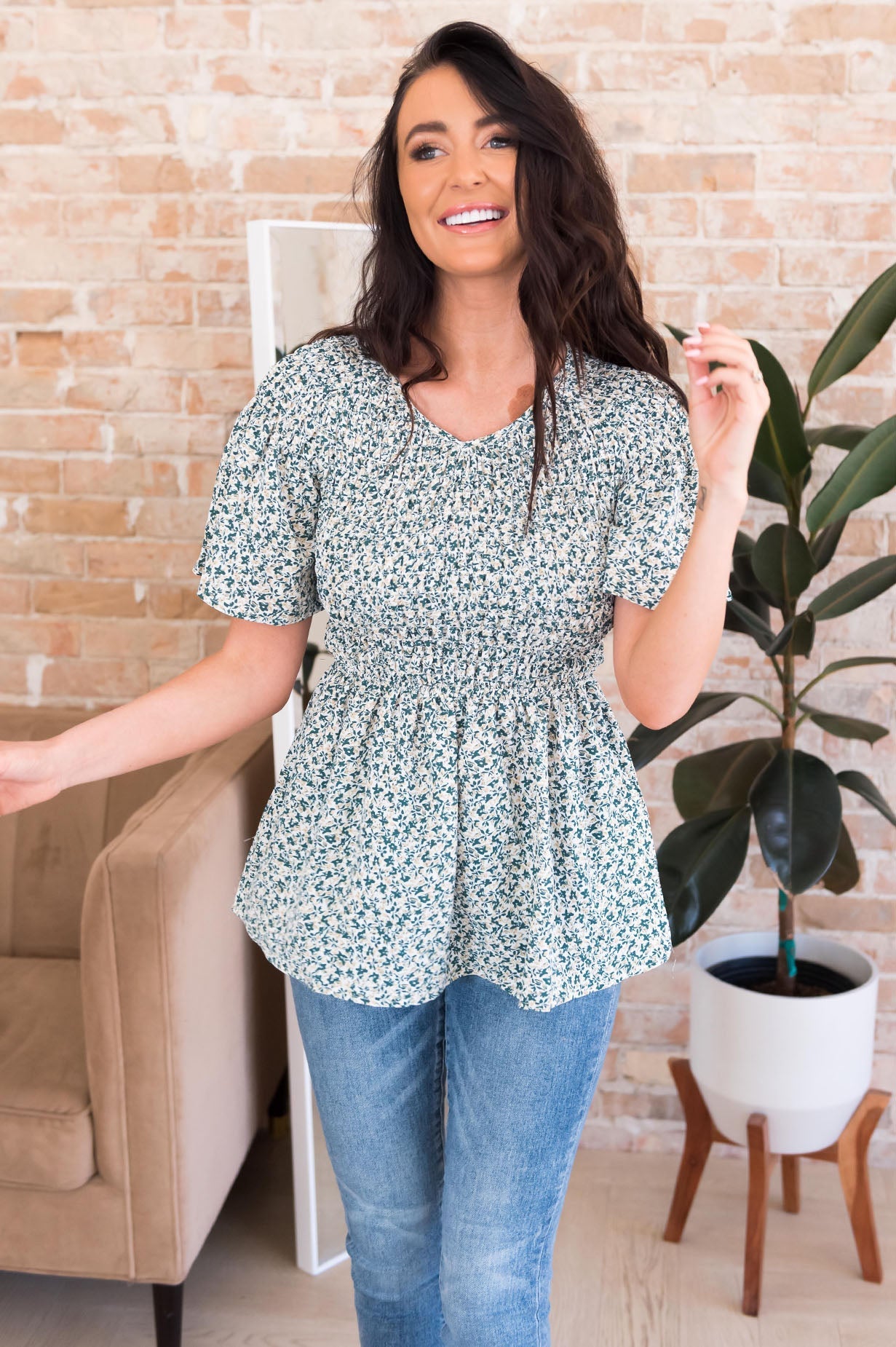 Midnight Blues Modest Blouse Tops vendor-unknown 