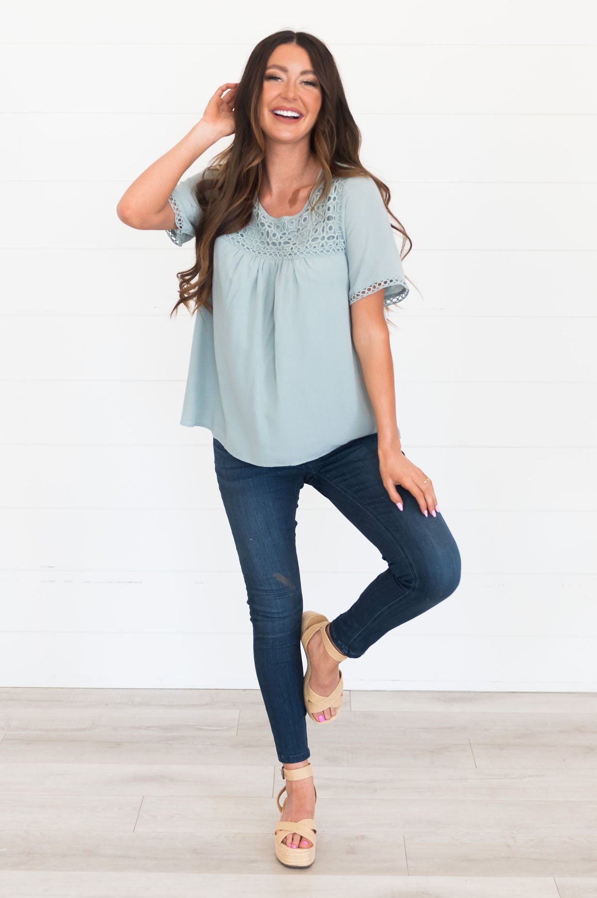 Keep It Sweet Modest Blouse it82125 Tops vendor-unknown 
