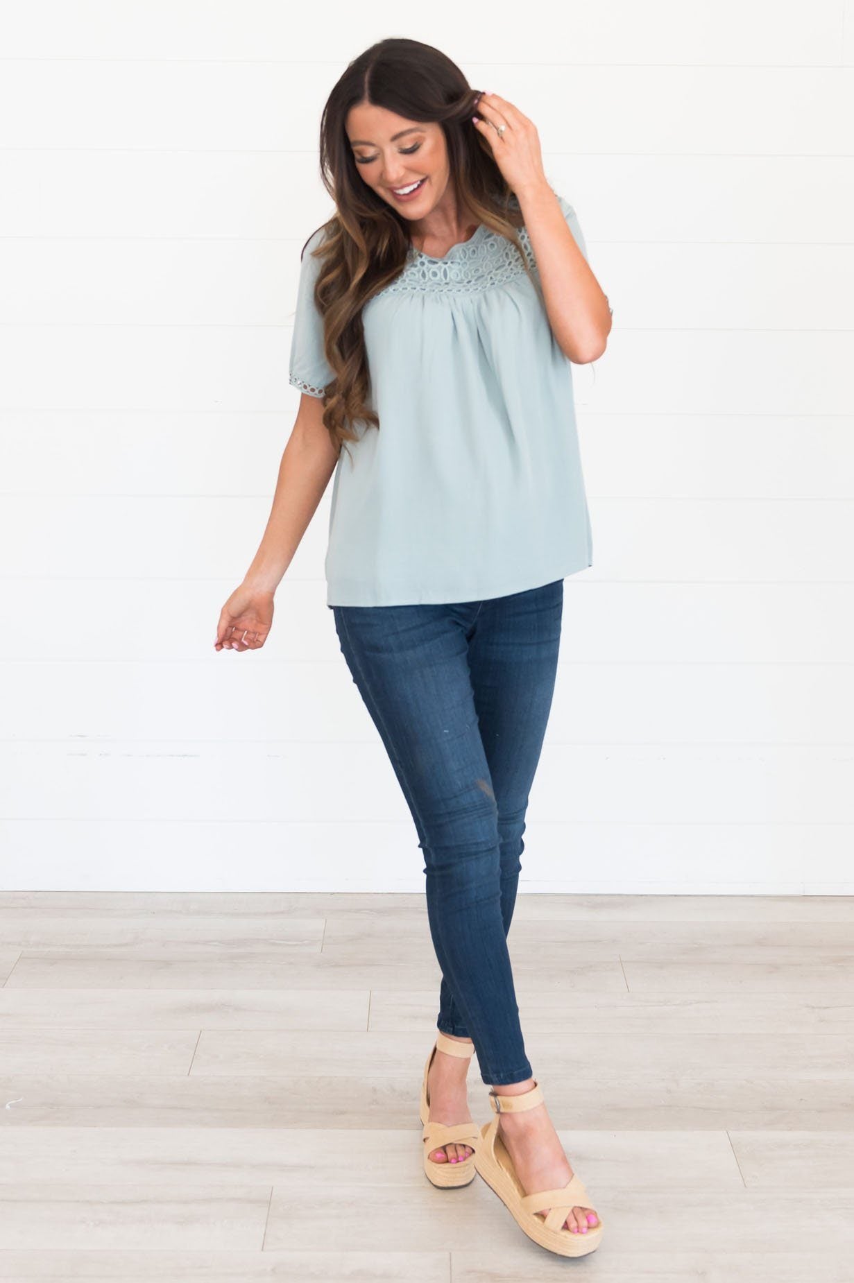 Keep It Sweet Modest Blouse it82125 Tops vendor-unknown 