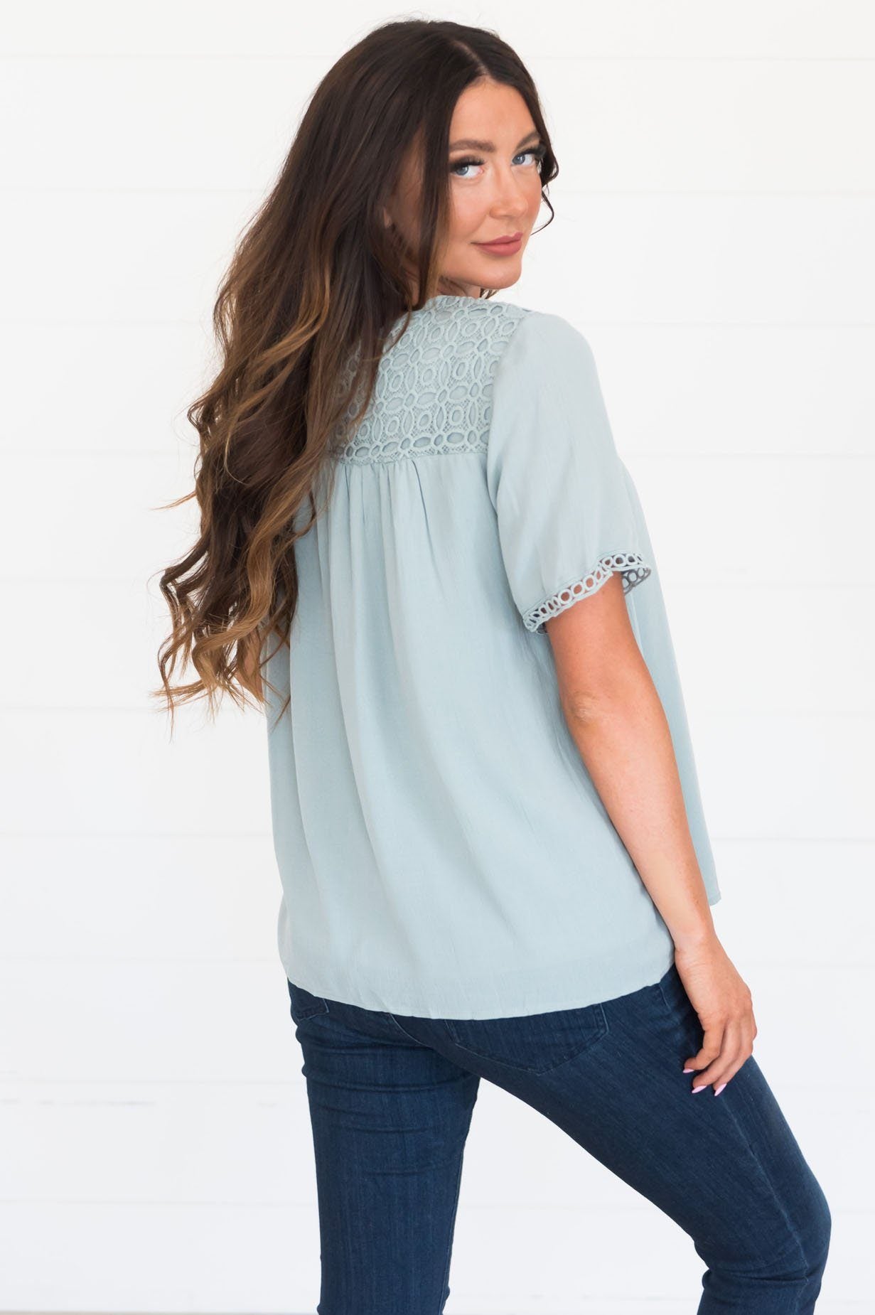 Keep It Sweet Modest Blouse it82125 Tops vendor-unknown 