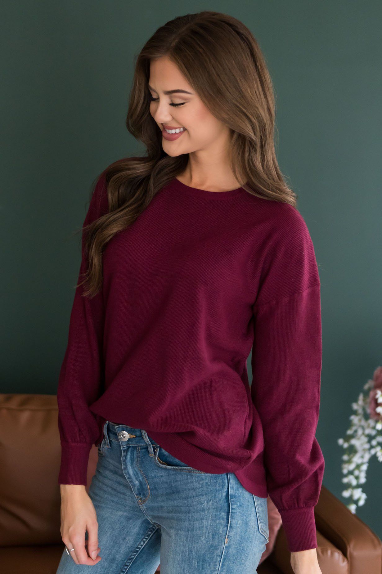 Fall In Line Modest Thermal Sweater Tops vendor-unknown 