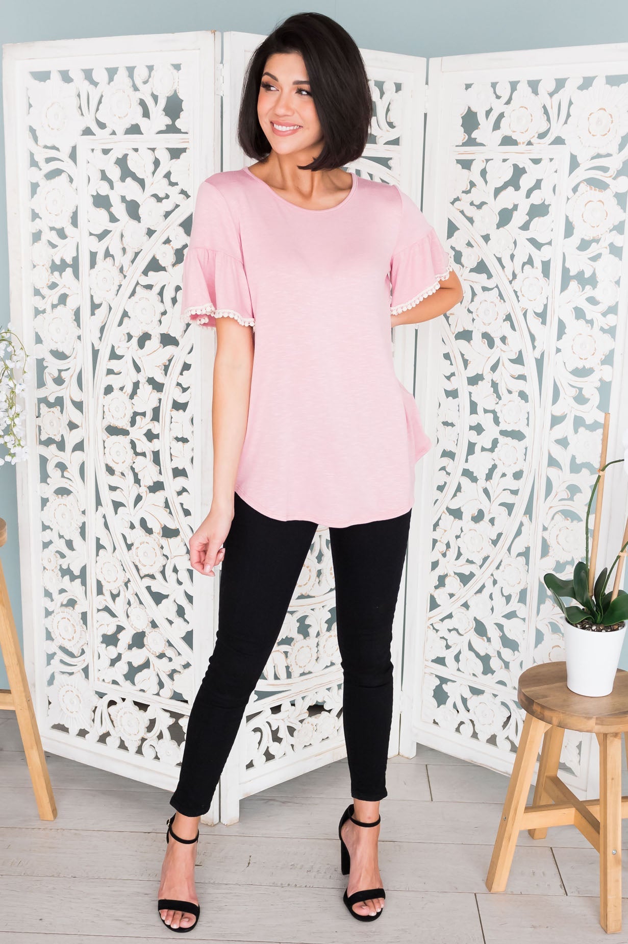 Spring Awaits Modest Top Tops vendor-unknown 