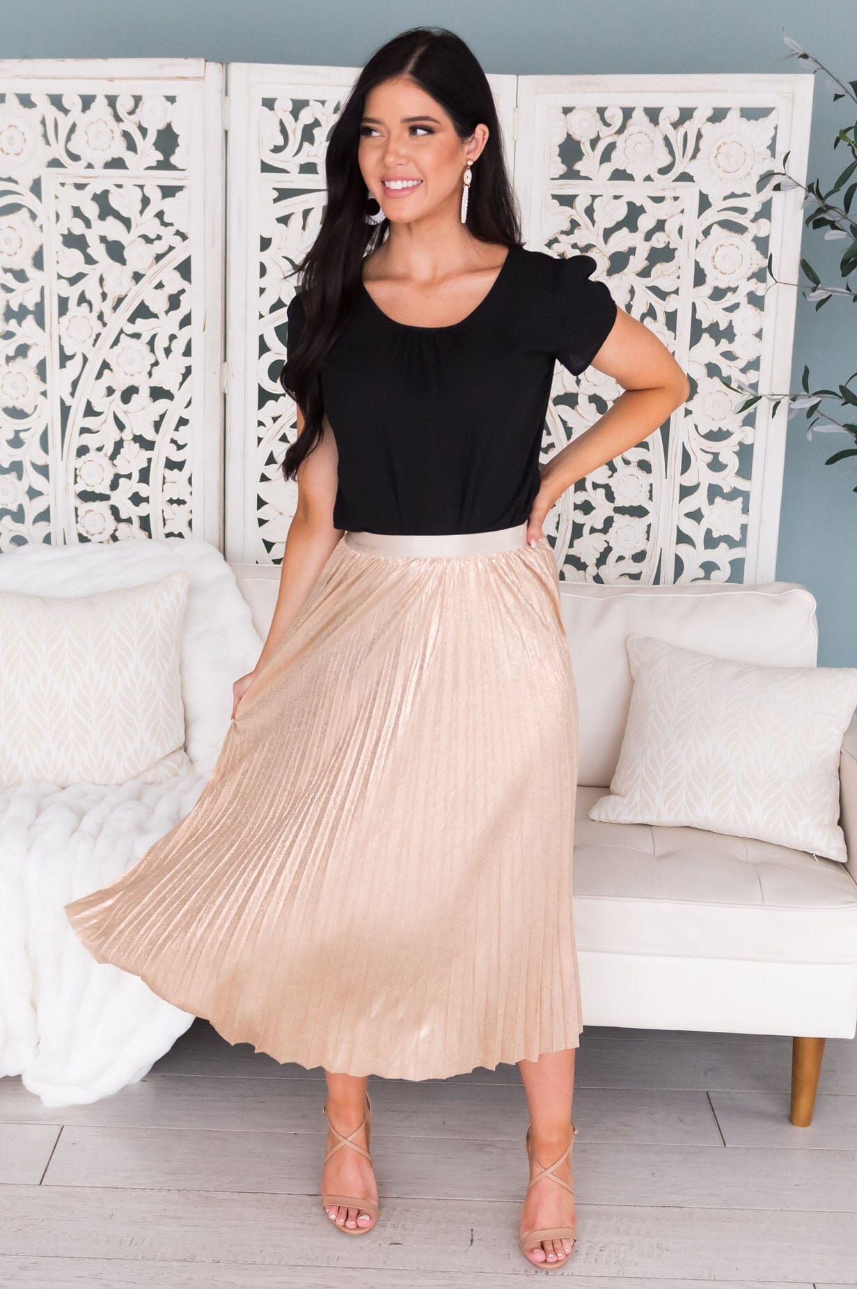 Shine Bright Darling Modest Pleat Skirt NeeSee's Dresses 