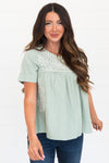 Classic Beauty Modest Embroidered Blouse Tops vendor-unknown