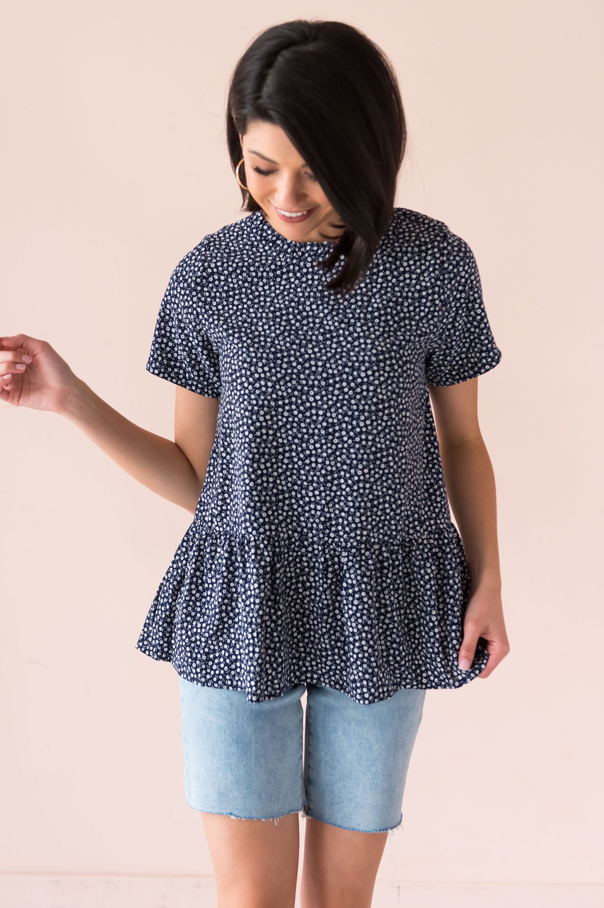 Breezy And Beautiful Modest Peplum Top Tops vendor-unknown 