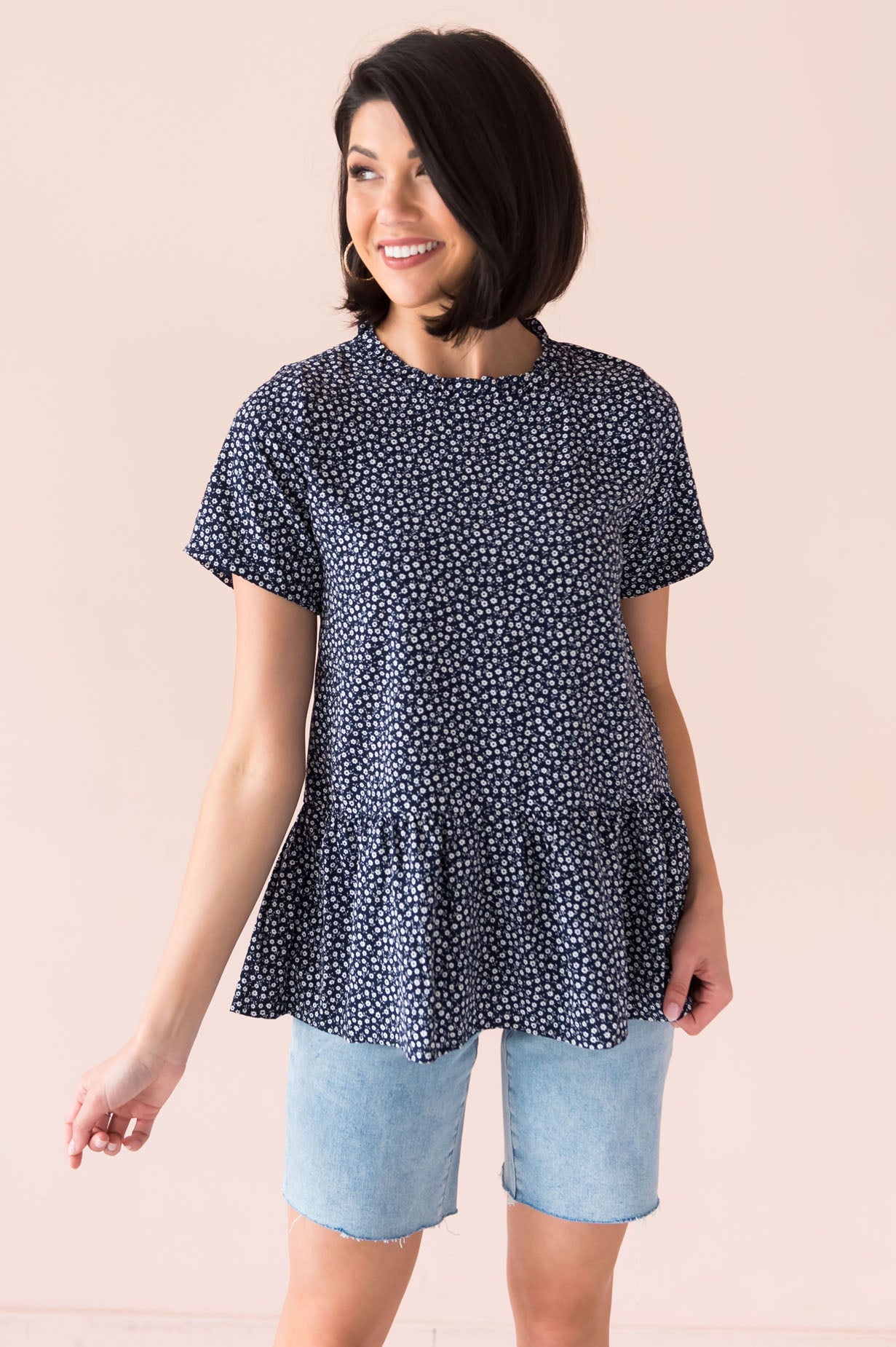 Breezy And Beautiful Modest Peplum Top Tops vendor-unknown