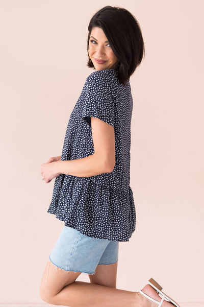 Breezy And Beautiful Modest Peplum Top Tops vendor-unknown