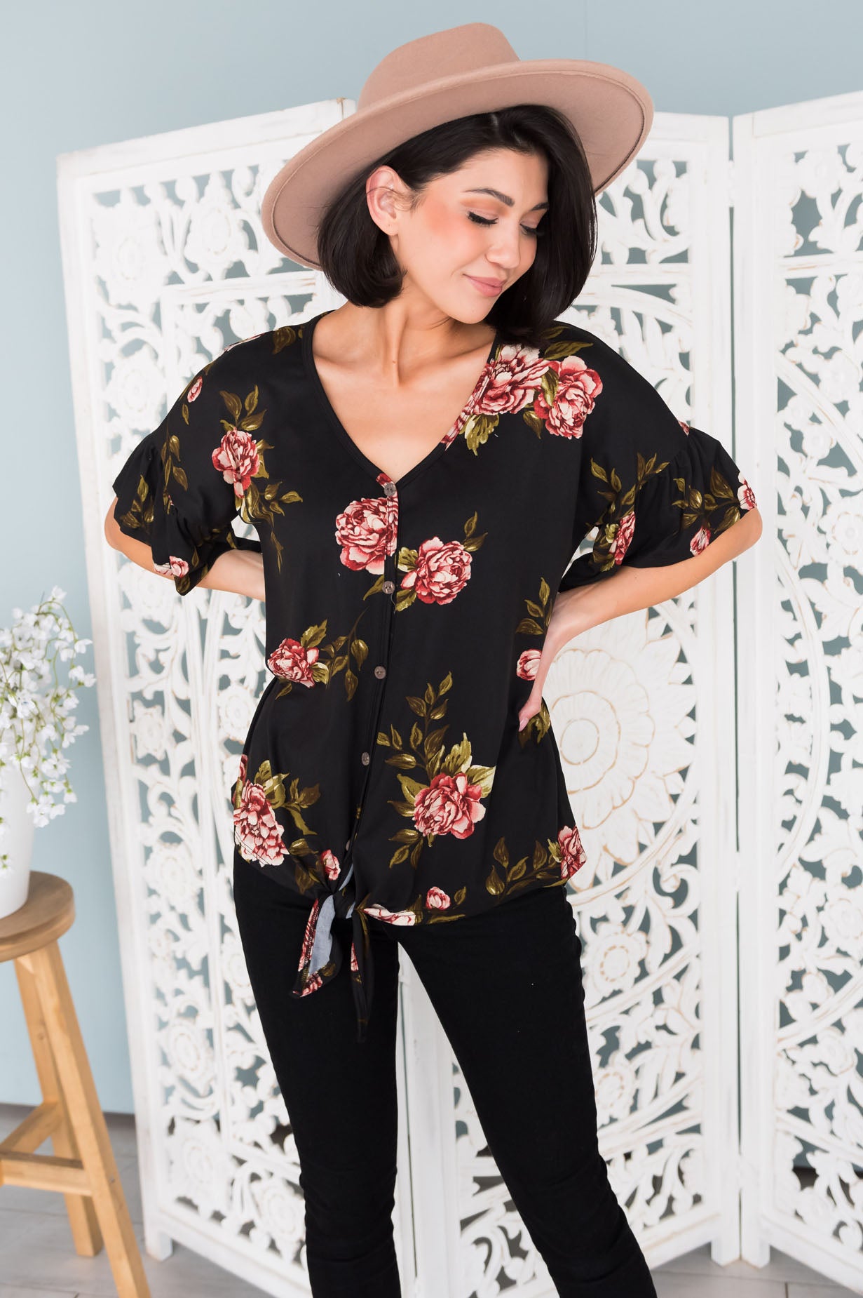 Floral Cutie Modest Top Modest Dresses vendor-unknown 