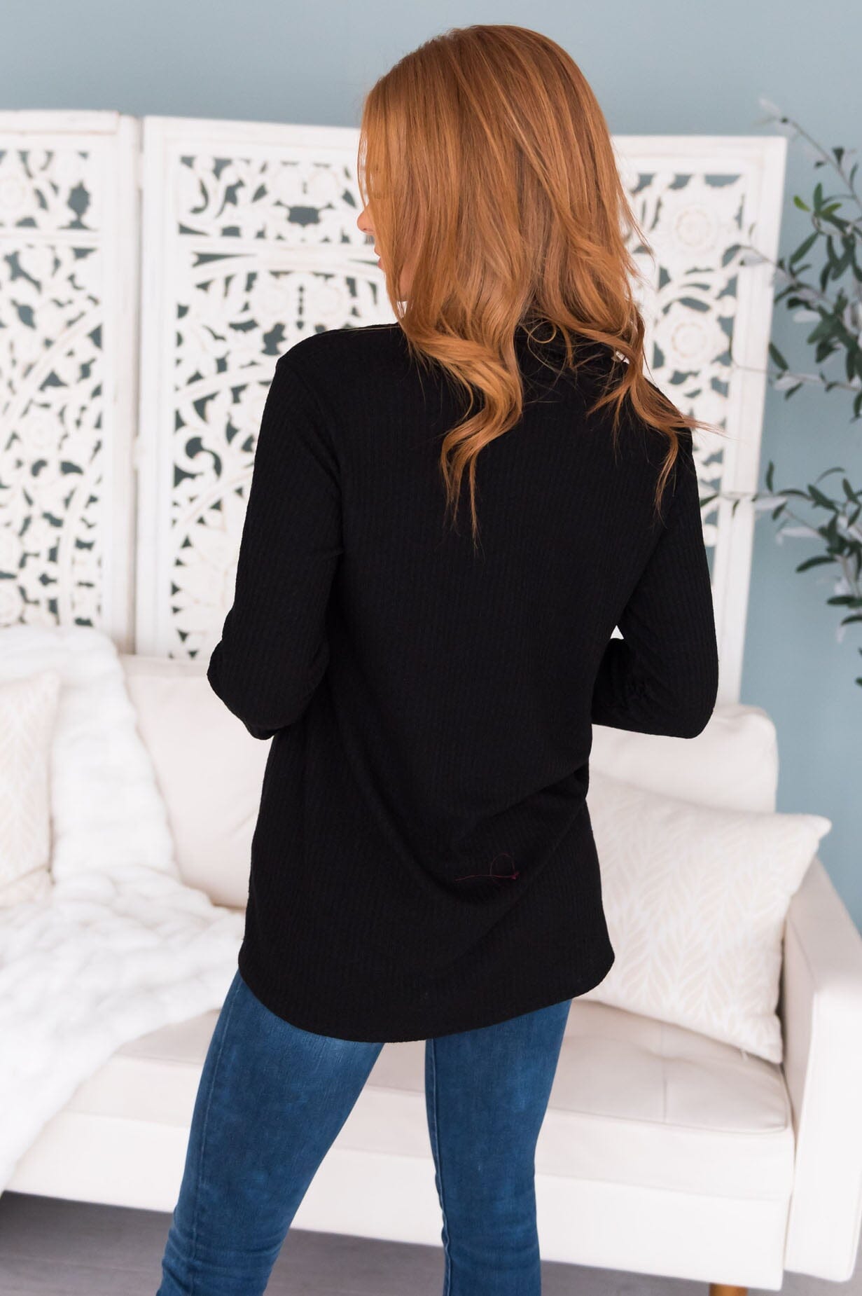 No Cares Given Modest Sweater Tops vendor-unknown 