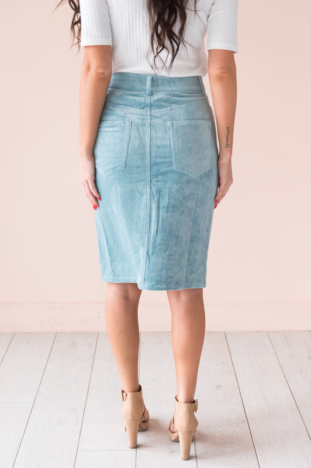 My Sweet Summer High Waisted Corduroy Skirt Modest Dresses vendor-unknown 