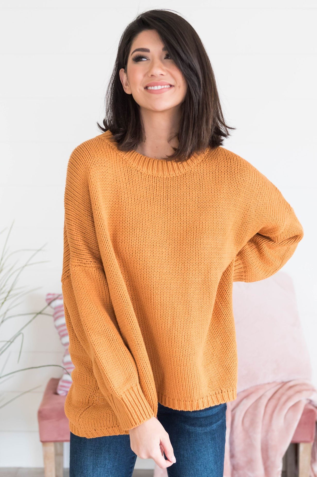 Just Chillin' Modest Sweater Tops vendor-unknown 