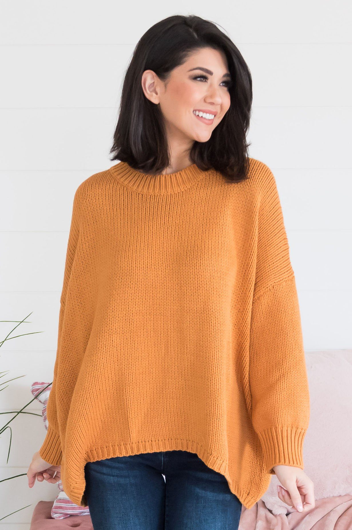 Just Chillin' Modest Sweater Tops vendor-unknown 