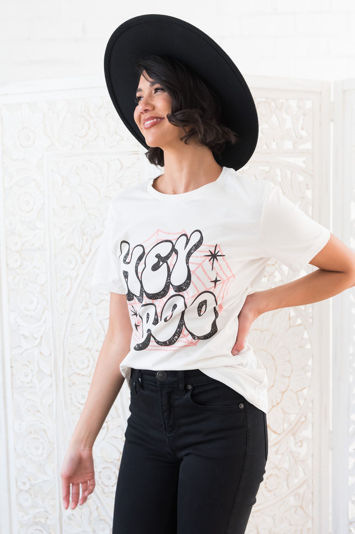Hey Boo Modest Graphic Tee Modest Dresses vendor-unknown 